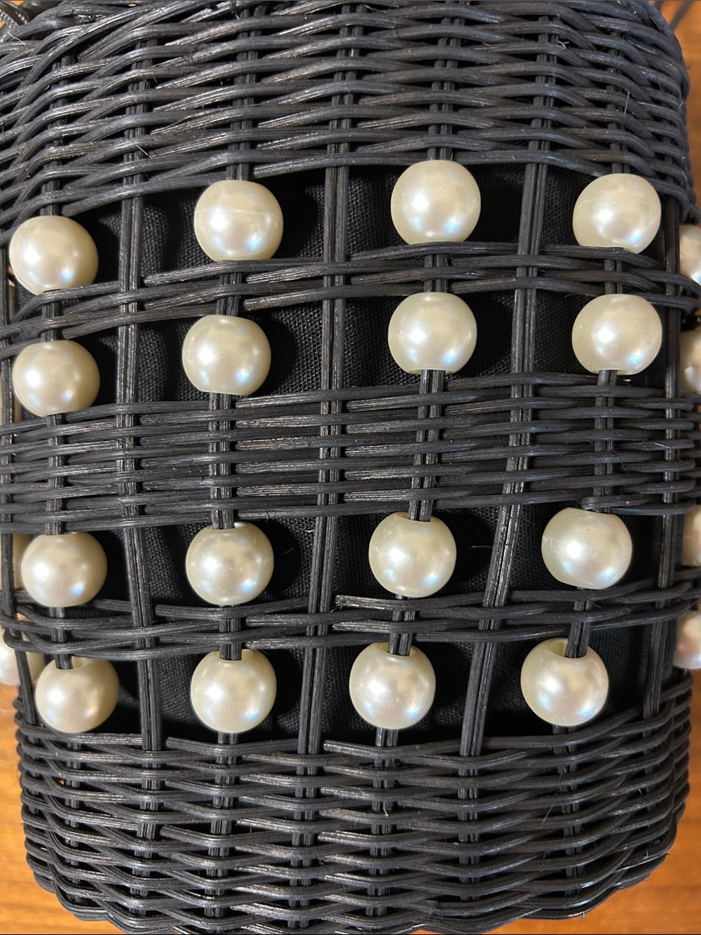 Kate spade x Target Woven Pearl-Embellished Bucket Bag - Black - Picture 10 of 11